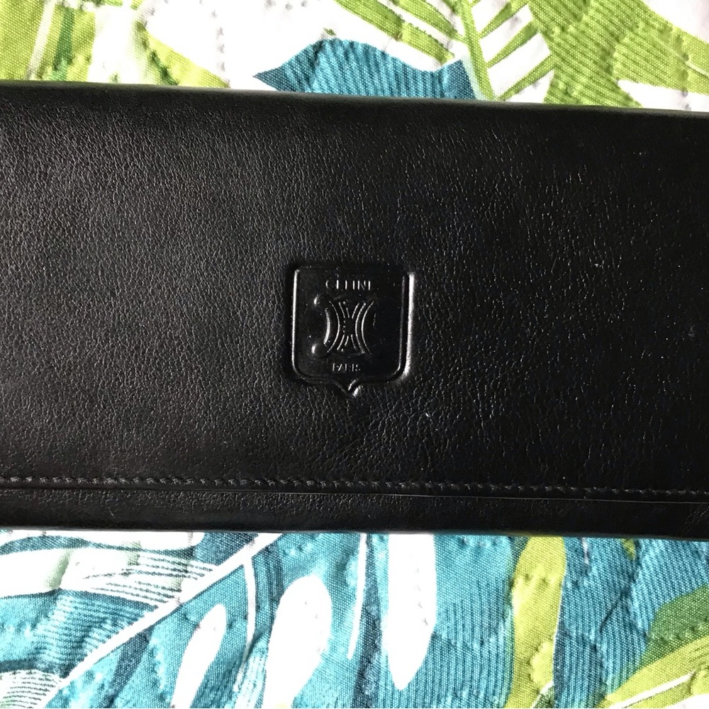 Celine Black Leather Clutch Wallet Vintage - Picture 2 of 2